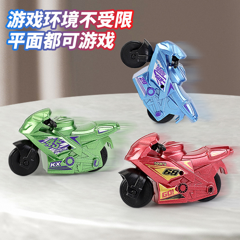 地摊广场热卖儿童玩具车弹射惯性特技摩托轨道车赛车模型男孩玩具产品图