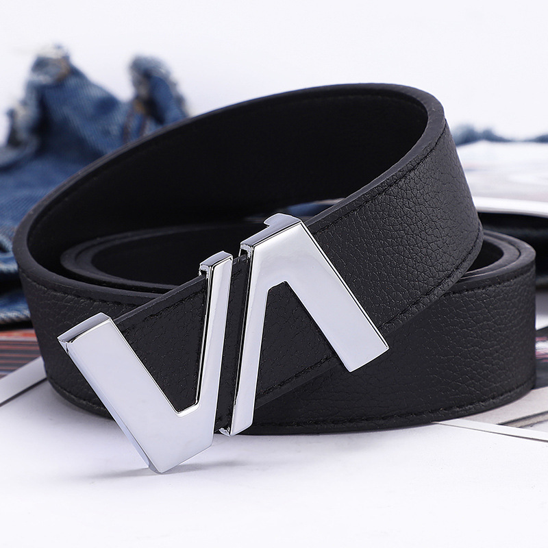 Smooth buckle belt, simple and versatile Korean fashion casual Korean-style trendy jeans, women's belt decoration Item Picture