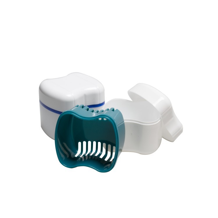 欧式双层全口假牙清洁收纳盒带滤网储牙盒假牙义齿包装盒