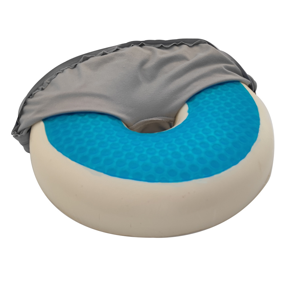 Gel memory foam seat cushion, circular slow-rebound memory pillow, hemorrhoid seat cushion, chair cushion, pregnant woman cushion, round within round full figure