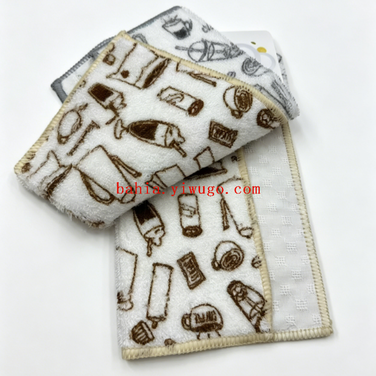 Disposable kitchen cleaning cloth with loofah printed pattern for lazy people Specification image