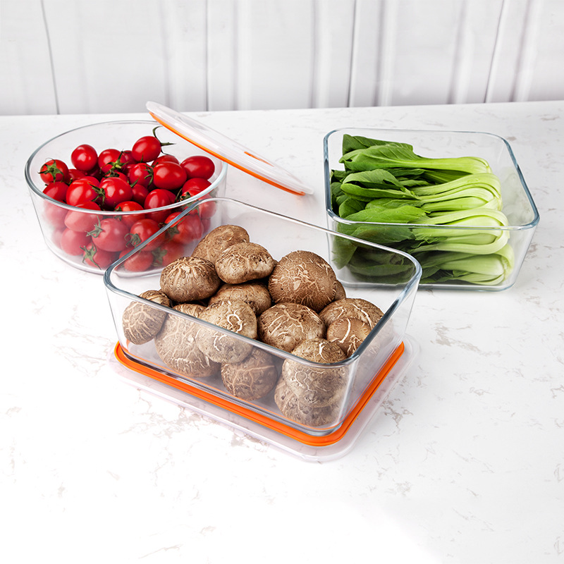 Tempered glass heat-resistant preservation bowl, sealed lunch box, noodle bowl, bento box, microwave-safe, suitable for household use and portability