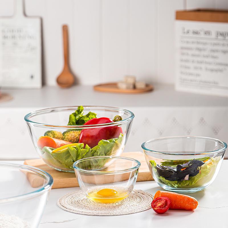Heat-resistant glass and washbasins, household egg-beating glass basins, fruit salad bowls, high-temperature resistant soup bowls, large glass bowls and plates