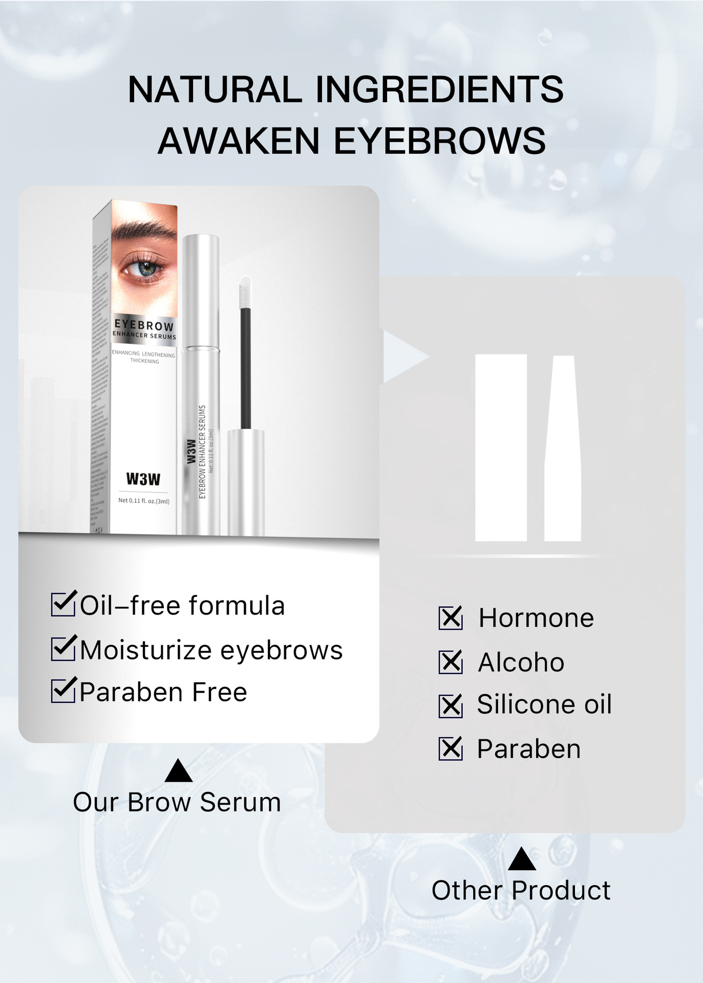 Natural thick vegan castor oil eyebrow essence, suitable for both men and women - gentle growth care