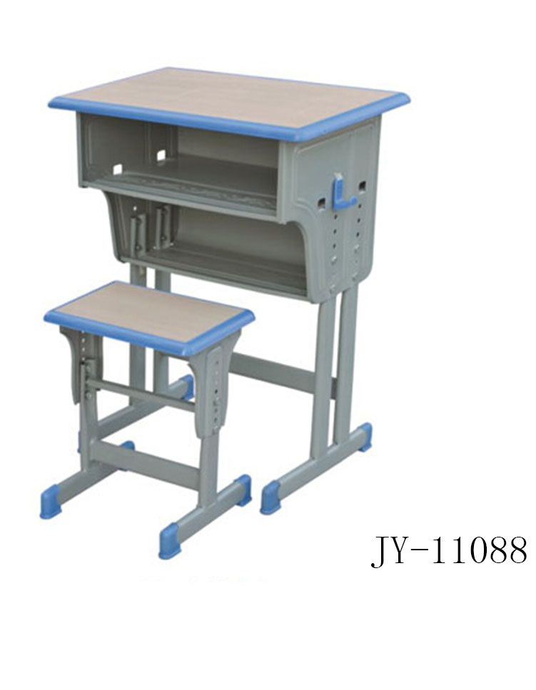 JY-11088 Injection-molded edge-wrapped student desks and chairs training, double-column, double-layer with single-column small square stools
