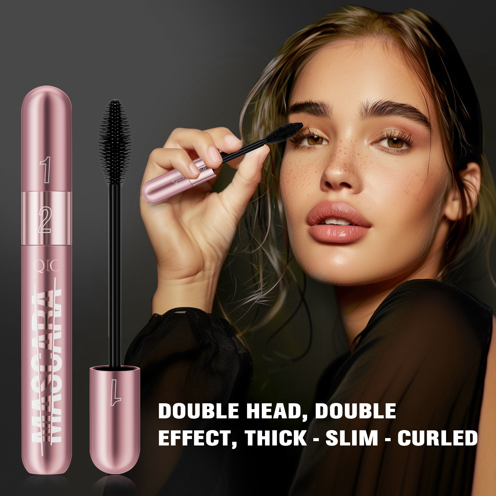 Doble efecto anti-aceite anti-sudor no mancha ni elimina mascara pestañas largas rizadas y densas details Picture