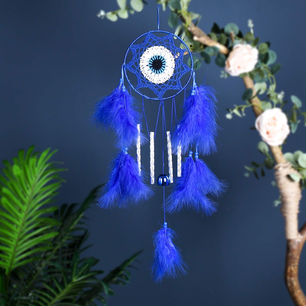 创意邪恶眼睛捕梦网挂件风铃管捕梦网跨境热卖捕梦网挂件恶魔之眼