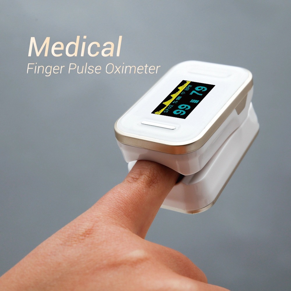Home fingertip blood oxygen meter, fingertip blood oxygen measuring device, pulse rate, blood oxygen saturation monitor, English details Picture