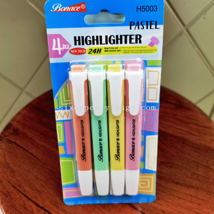 Dianshi Wholesale Colored Highlighter set: Red single-color stationery highlighter details Picture