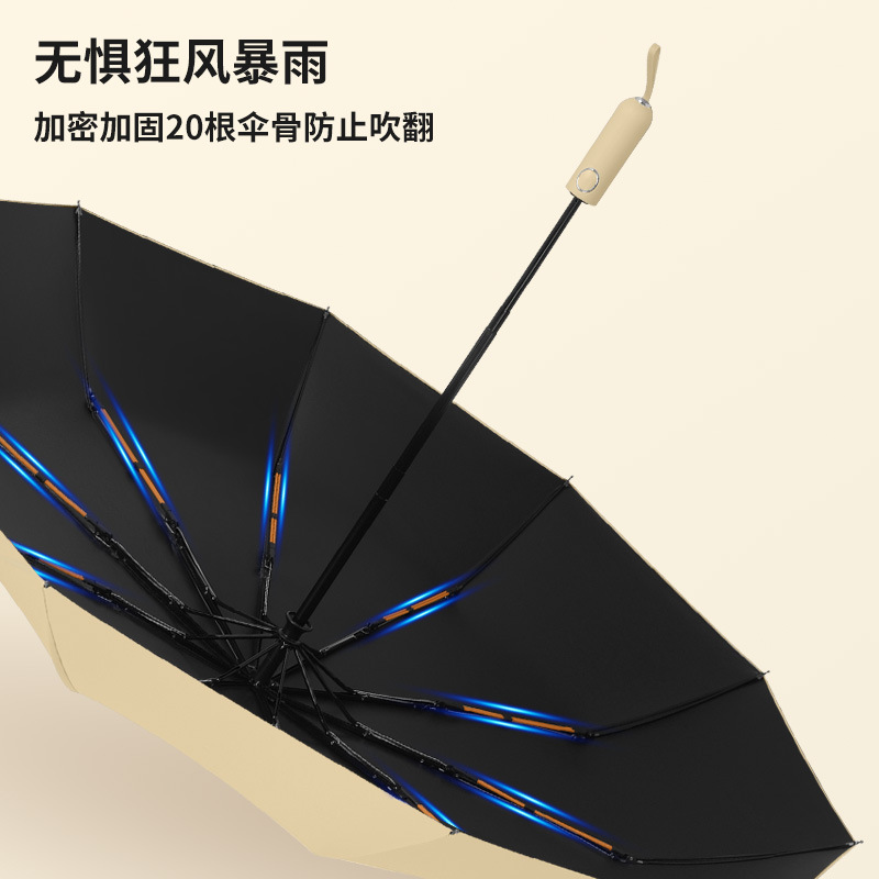 时尚柄全自动折叠雨伞商务时尚伞一键开收防嗮伞