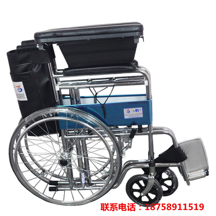PU wheelchair, electroplated elderly wheelchair, foldable wheelchair with potty, wheelchair cloth wheelchair, medical equipment Item Picture