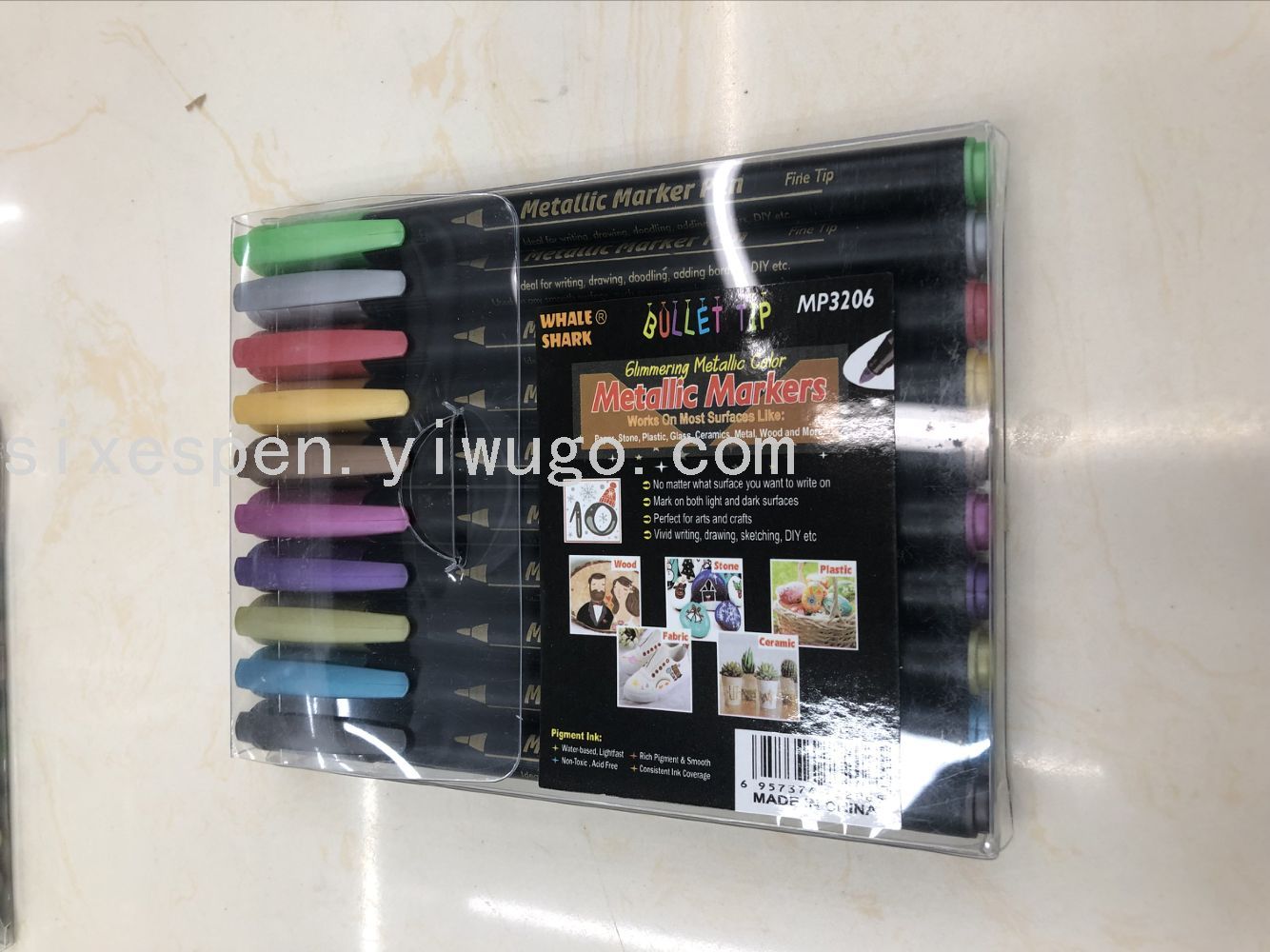 أقلام زجاجية ذات لوحة بيضاء ملونة بألوان معدنية Item Picture