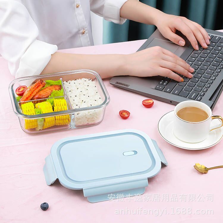 Infant and toddler glass food storage boxes, baby food boxes, round small food storage bowls, microwave oven, oven, mini lunch boxes
