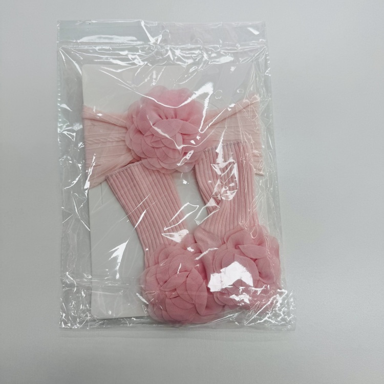 婴幼儿发带护囟门头带防滑袜子套装公主满月百天拍照发饰宝宝发带