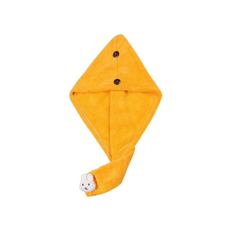 兔子双扣可爱少女成人珊瑚绒干发帽长发吸水速干包头巾毛巾速干帽详情图3