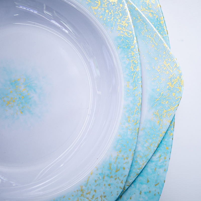 A high-end imitation porcelain housewarming gift set of bowls, plates, kitchenware, complete sets of bowls, plates and tableware for home use details Picture