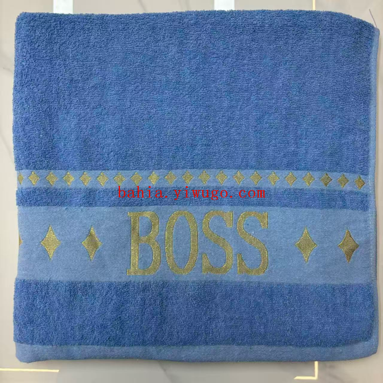 bahia 90*170cm large-sized embroidered cotton bath towel, household absorbent wrap towel, hotel bath towel, bath towel Specification image
