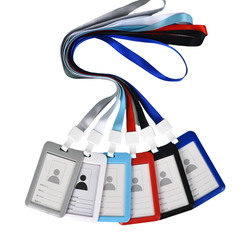 Customizable UV printed pattern work ID card holder, telescopic easy-pull buckle, employee ID card holder, strap and lanyard Application Scenario