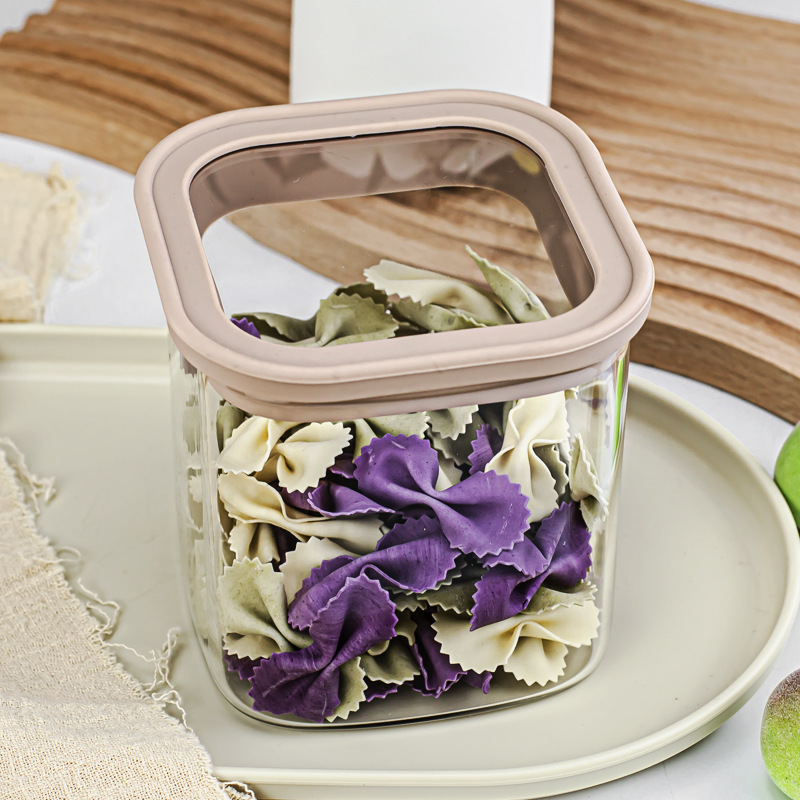 High borosilicate transparent glass sealed jar, bamboo lid, glass storage jar for grains and snacks, kitchen storage bottle, tea jar Specification image