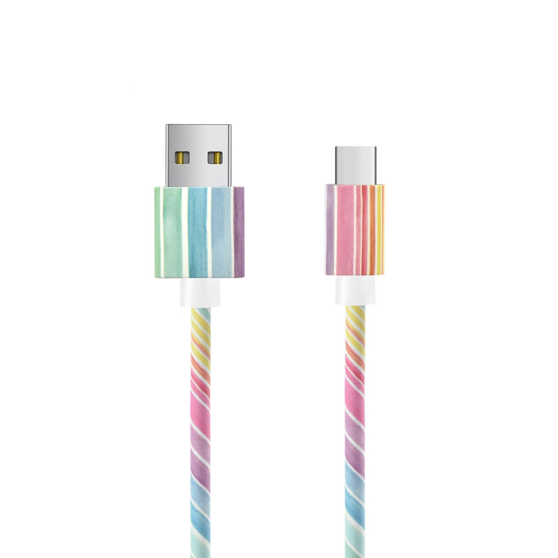 Compatible with Android, Apple type-c, Huawei water transfer, heat transfer and color pattern mobile phone data cable Application Scenario