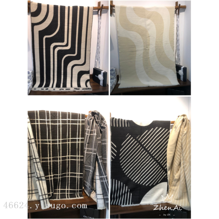 Cross-border scarf wholesale e-commerce live streaming supply chain, jacquard series scarves in stock, acrylic scarves Specification image
