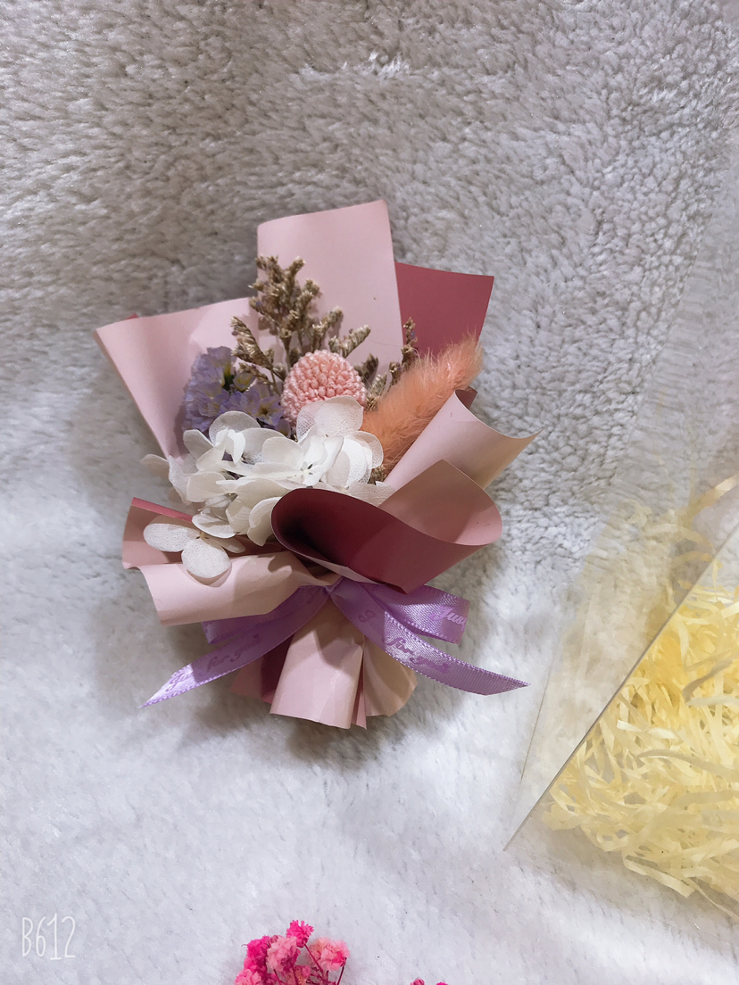 新品ins拍照道具彩色干花水晶草迷你小花束家居装饰活动赠品产品图