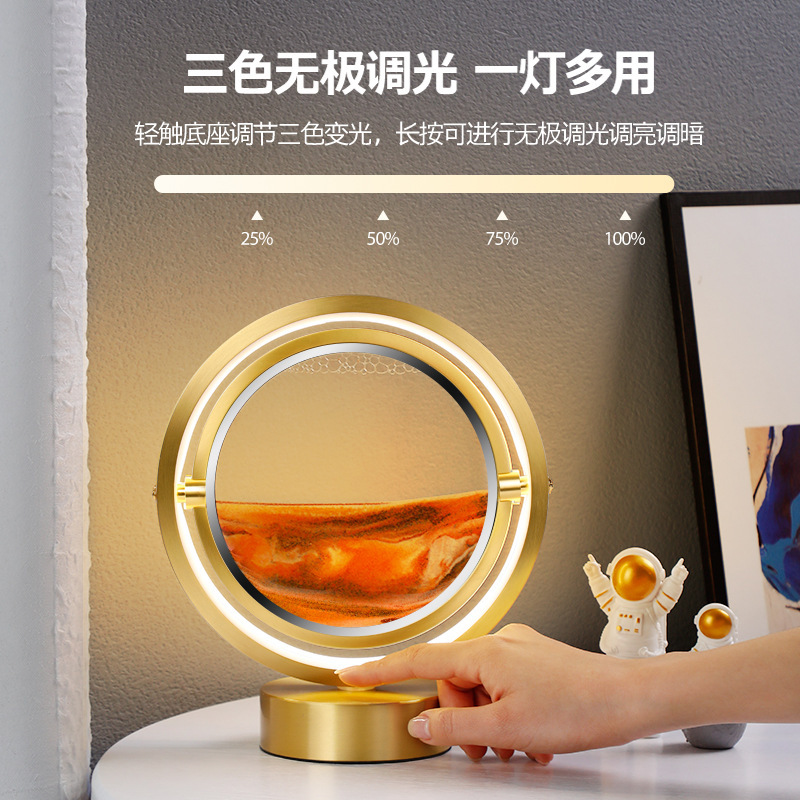 Creative LED hourglass pendant, bedside table lamp, bedroom office desk, living room decoration, birthday gift details Picture