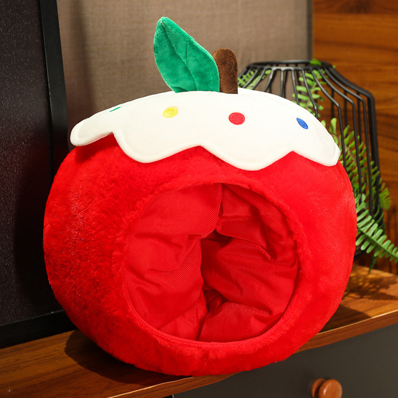 圣诞平安红苹果圣诞老人趣味毛绒玩具圣诞活动礼物公仔布娃娃抱枕白底实物图