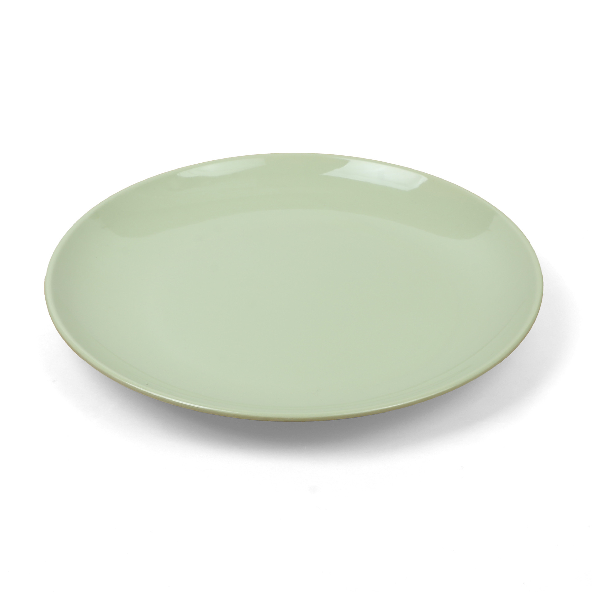 Green round melamine imitation porcelain flat plates, restaurant plates, commercial hotel deep plates, round plates, stir-frying plates wholesale details Picture