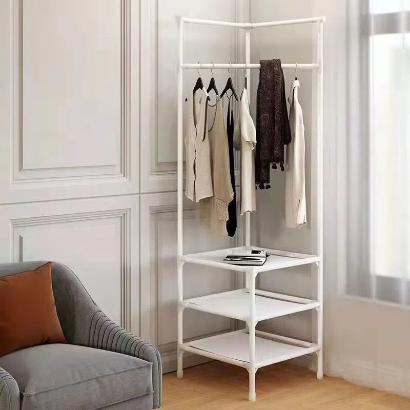 Home perchas de esquina perchas de piso estantes multinivel colgantes de cabecera de cama para dormitorio colgantes de ropa bolsas zapatero all in one Specification image