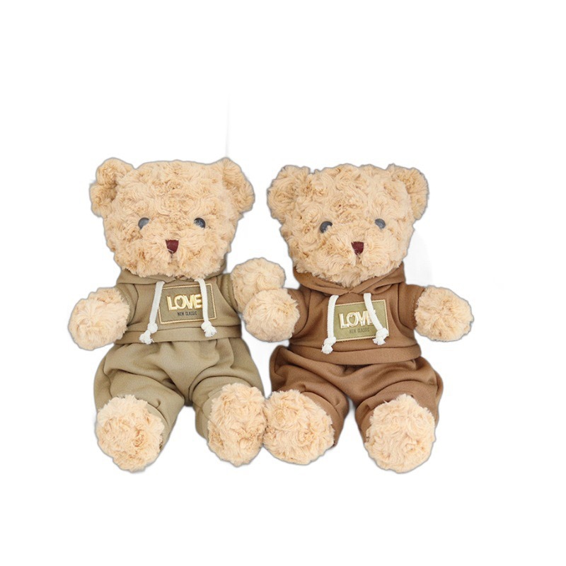 LOVE Cute dressing, heart-shaped teddy bear plush toy, claw machine doll, Jack Bear, and logo Application Scenario