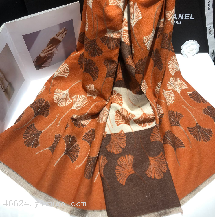Cross-border scarf wholesale e-commerce live streaming supply chain supply 78 high-speed jacquard series, Ginkgo flower scarves in stock