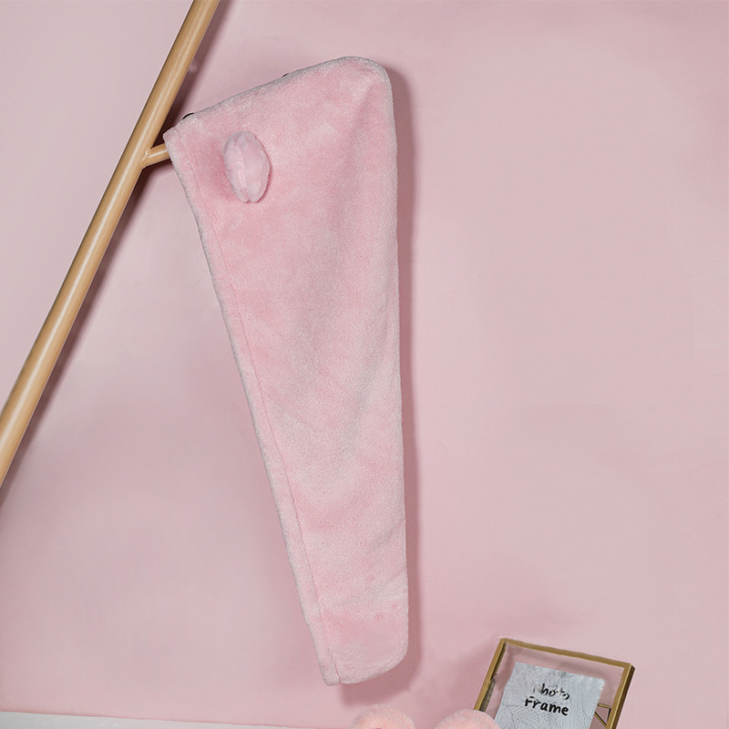 兔子双扣可爱少女成人珊瑚绒干发帽长发吸水速干包头巾毛巾速干帽