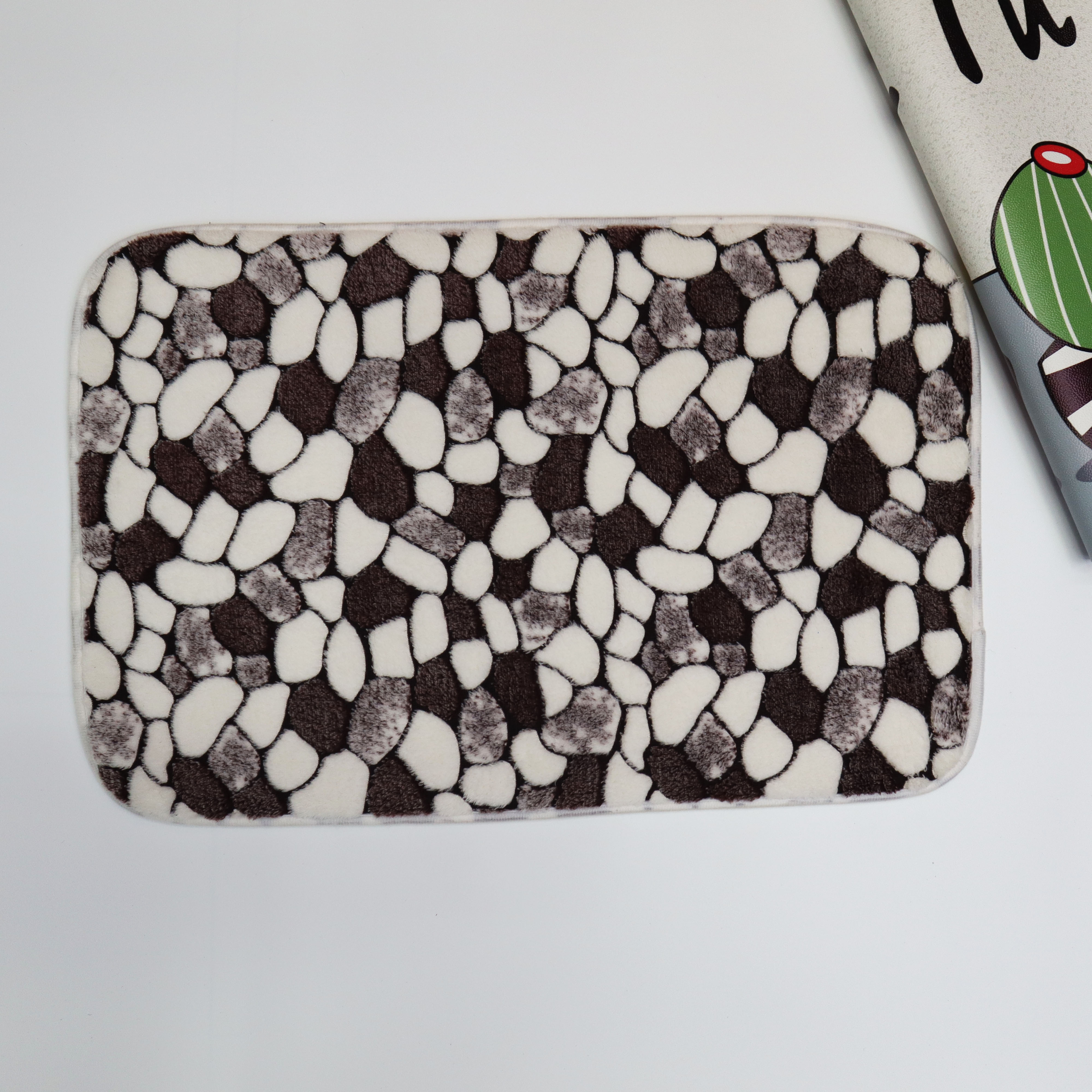 Coral fleece printed bathroom water-absorbing and anti-slip floor MATS, bathroom floor MATS, home carpets, door MATS details Picture