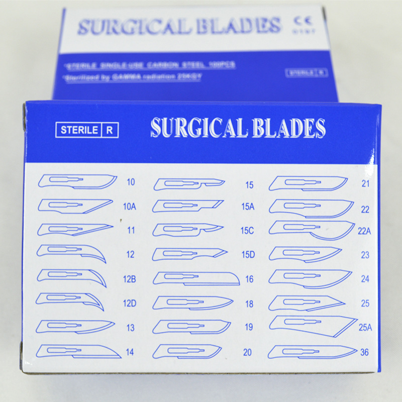 Disposable medical carbon steel surgical knife, plastic surgery skin grafting knife, medical skin removal blade full figure