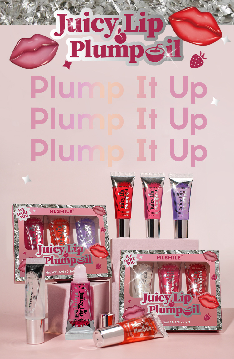Roll-on lip gloss set - Transparent moisturizing lip balm, big mouth, plump lips, lip oil details Picture