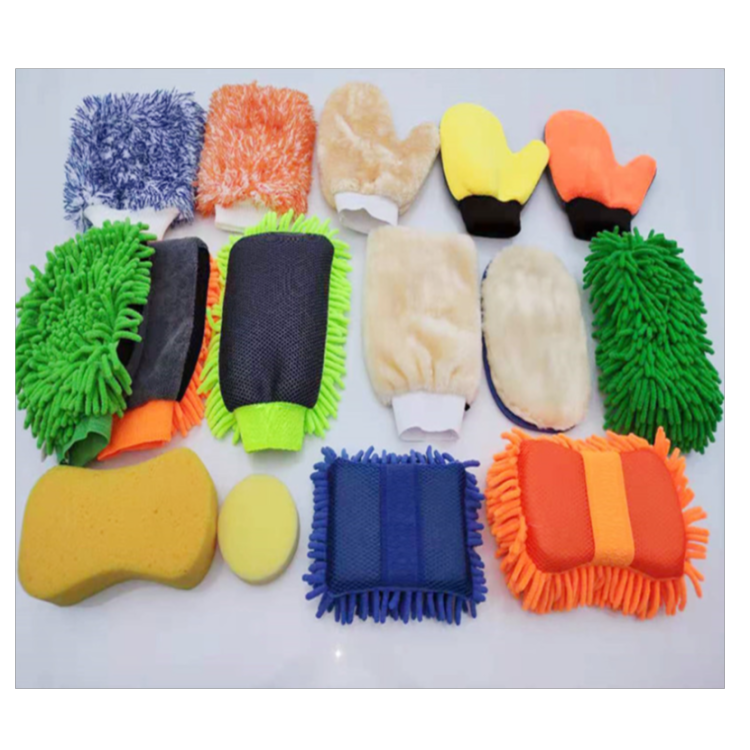 2023 new double-sided colored long and short pile coral pile car cleaning gloves, fine fiber cleaning car washing tools Specification image