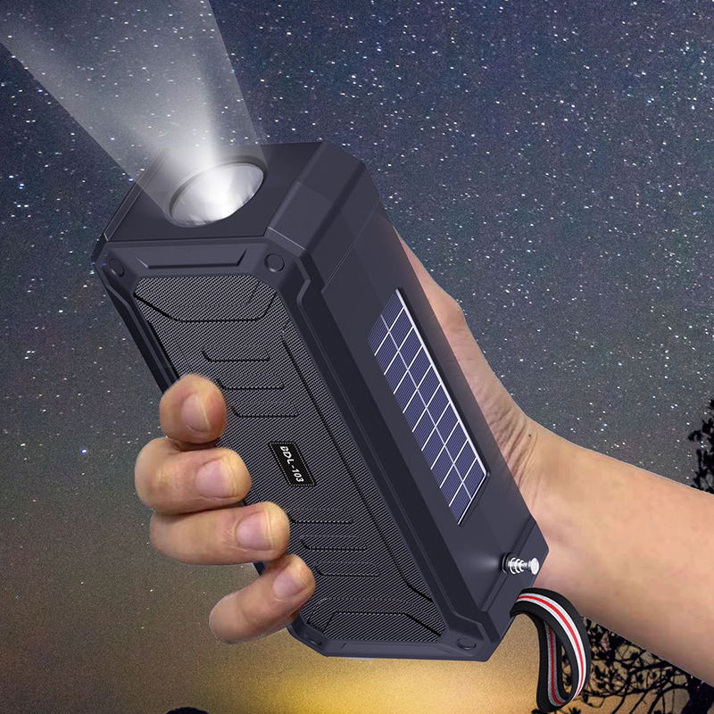 跨境双太阳能蓝牙音响无线音箱多功能户外便携桌面无线插卡小音箱