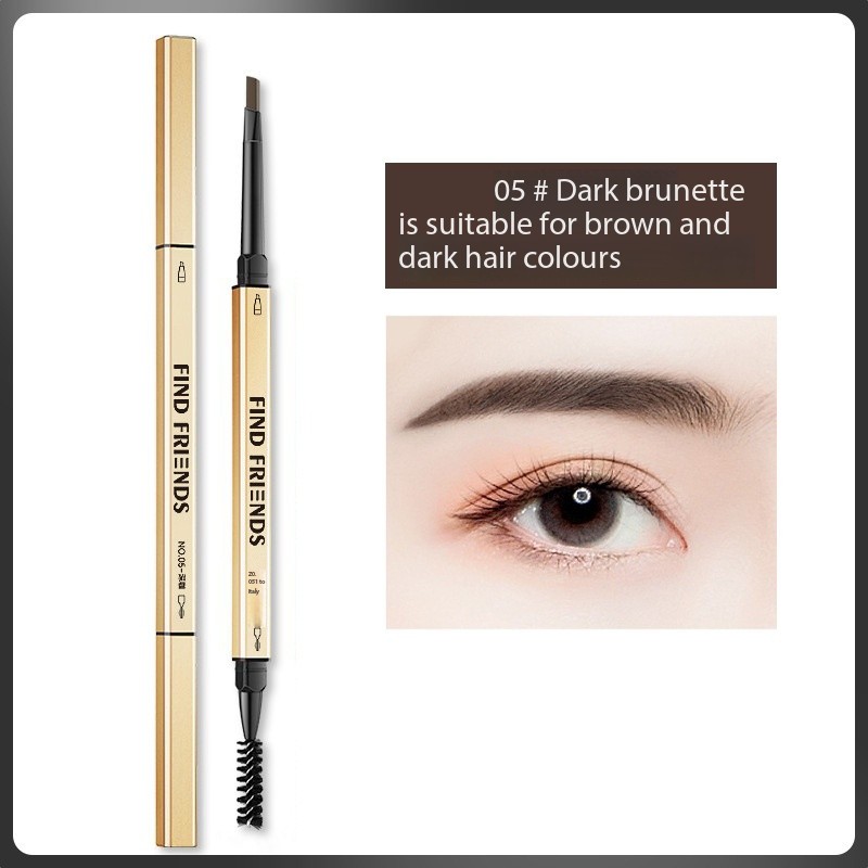 High-quality herbal vegan double-headed waterproof matte eyeliner and fine eyebrow pencil with small gold bar for both use Application Scenario
