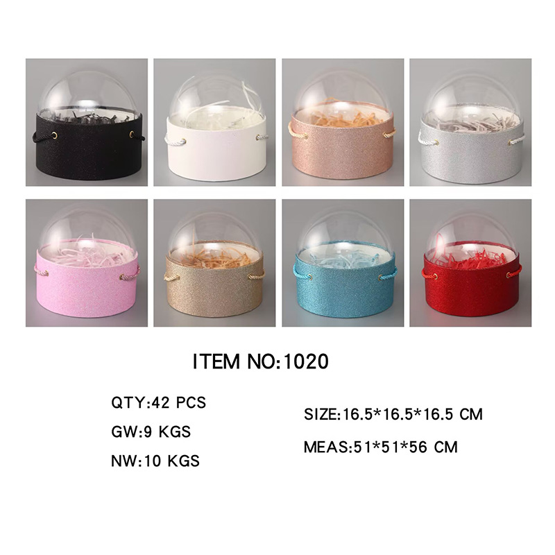 Wholesale transparent lid crystal balls, creative packaging gift boxes, Christmas hug buckets, soap flowers, apple gift boxes