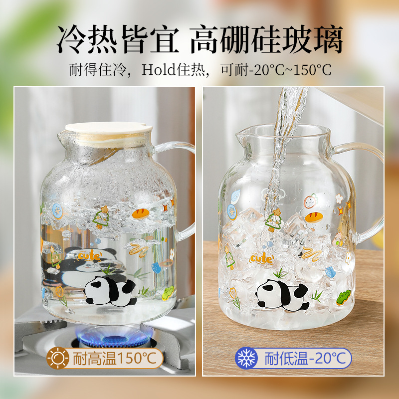 玻璃壶/玻璃水壶/玻璃凉水壶/琉璃果汁缸/条纹壶产品图