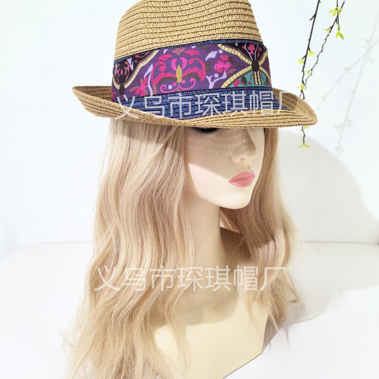 Summer's new bestsellers for women: Panama grass hats, top hats, sun-protective rolled-up caps, sun hats, versatile sun hats, outdoor vacation and travel Specification drawing