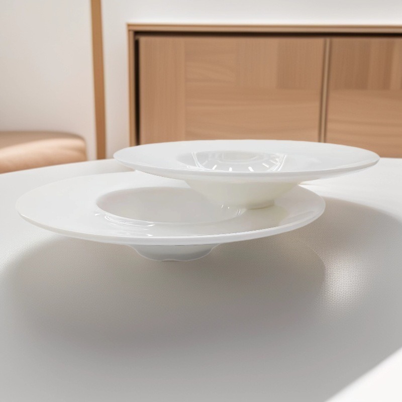 White melamine platter tableware, porcelain plate, dinner plate 12-piece home set Specification image
