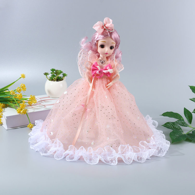 30 cm new lace chiffon dress doll, Barbie doll, light and music, girl's birthday children's toy, bow dress, BJD doll details Picture