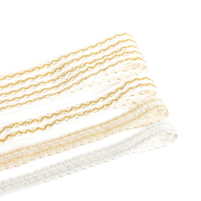 Crown DIY Fishing wire lace trim clothing skirt gold and silver wire lace elastic band children's clothes high elasticity