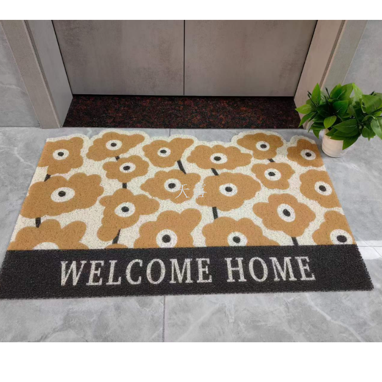 Threaded PVC digital printing brushed door mat, foot mat, anti-slip mat, l entrance door mat