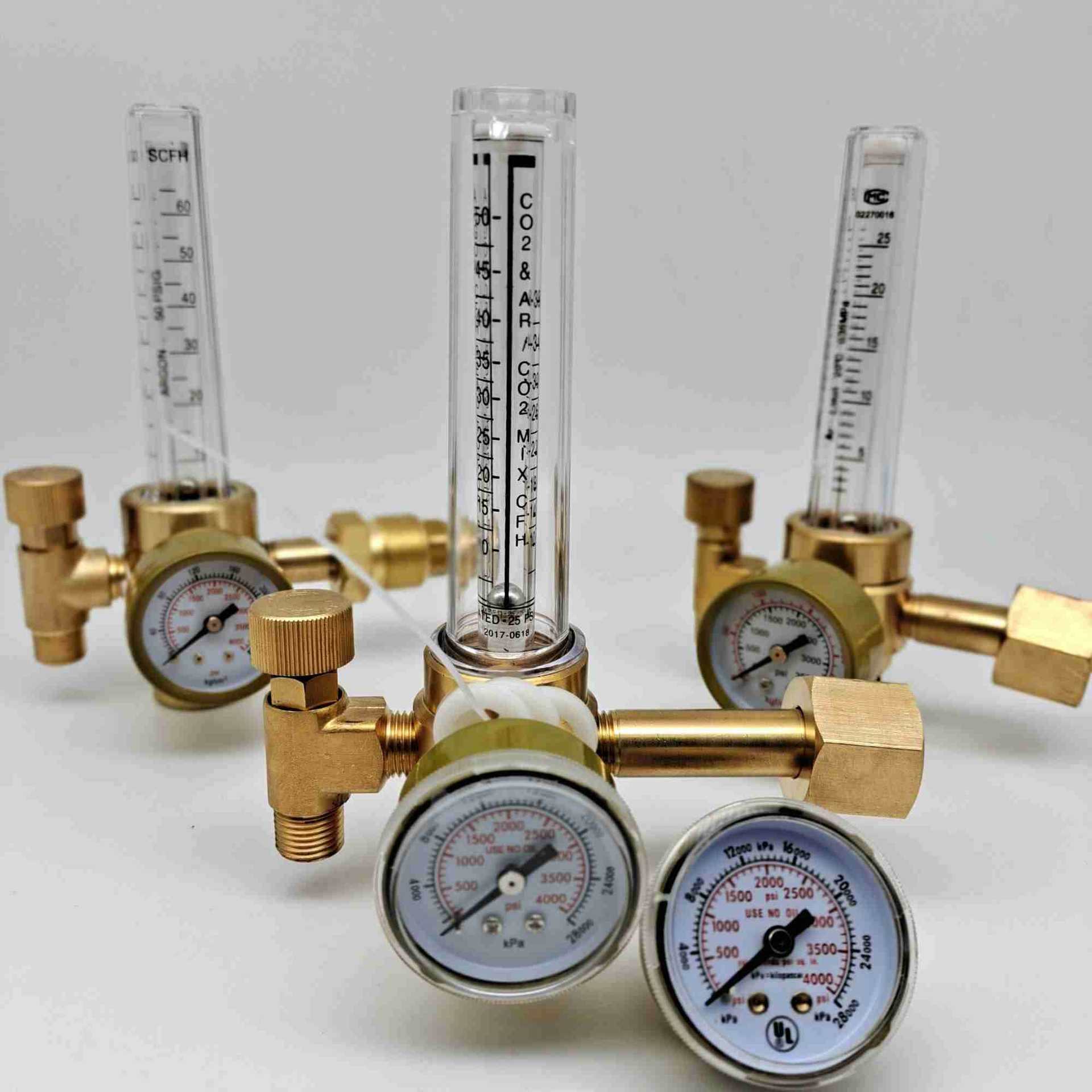 50L all-copper energy-saving and gas-saving piston-type carbon dioxide gas meter, internal threaded pressure gauge, round tube pressure reducer Item Picture