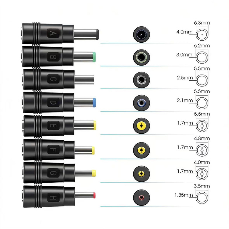 120W adjustable voltage power supply, home/car charger, 12V car charging source transformer with eight-piece set details Picture