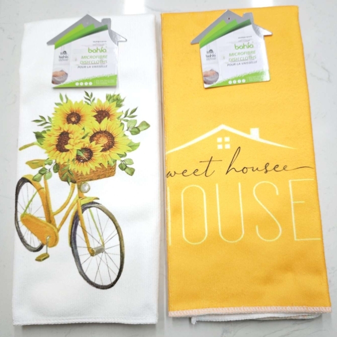 Printed tea towel cleaning towel