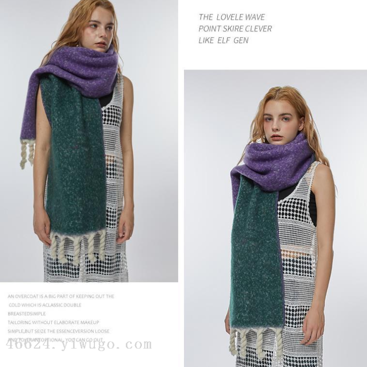 88 Marshmallow series, double-sided hand-knitted thick beard cross-border scarf wholesale e-commerce live streaming supply chain Item Picture